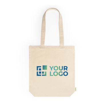 Tote bag en coton bio avec soufflet et longues anses 70 cm 280 g/m²