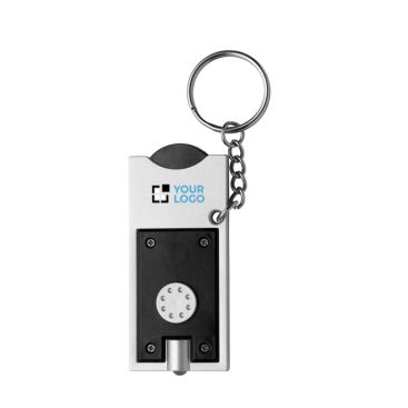 Porte-clés avec lampe LED et jeton pour chariot de supermarché