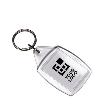 Porte-clés transparent avec insertion papier ou photo