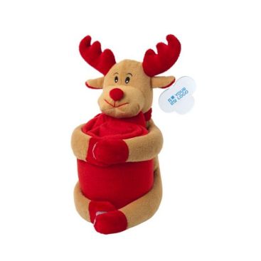 Peluche renne avec couverture en polaire pour enfants incluse Reindeer