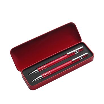 Étui métal avec 1 portemine et 1 stylo encre noire