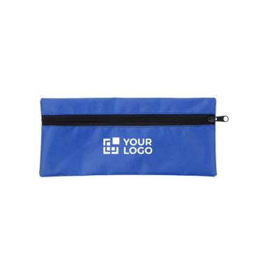 Trousse scolaire rectangulaire en polyester avec fermeture noire