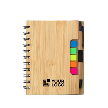 Carnet avec notes adhésives à l'intérieur, format A6, pages lignées