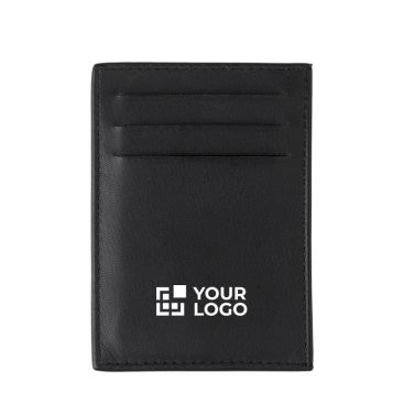 Porte-cartes en cuir avec 3 poches latérales et une principale