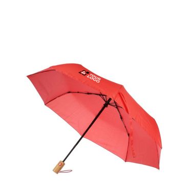 Parapluie pliant automatique à 8 panneaux avec poignée en bambou Ø97