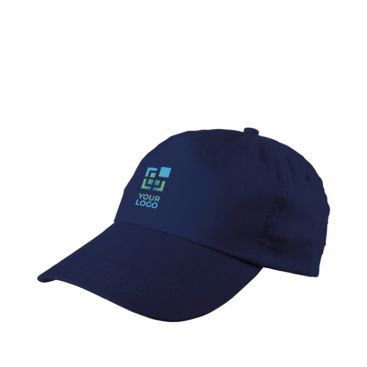 Casquette classique coton, 5 panneaux, avec fermeture en plastique