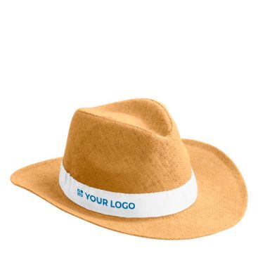 Chapeau en papier avec ruban de couleur à personnaliser 