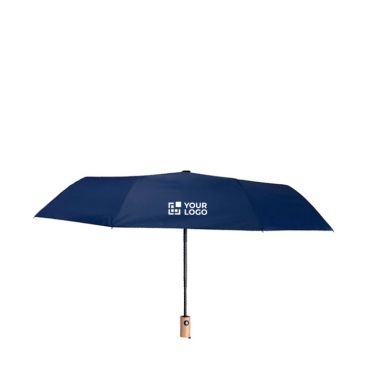 Parapluie coupe-vent en RPET avec poignée en bambou Ø97