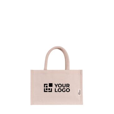 Petit sac en coton recyclé avec poignée courte