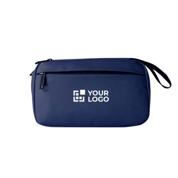 Trousse de toilette en similicuir doux avec double fermeture éclair