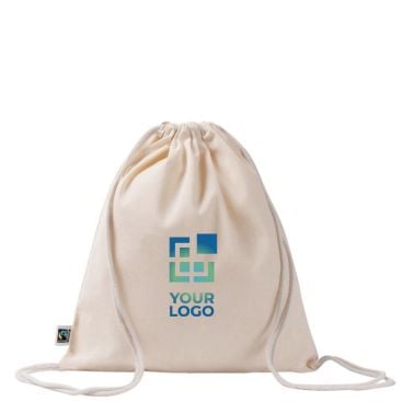 Sac à dos cordons en coton Fairtrade 140 g/m2
