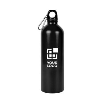 Gourde en acier inoxydable recyclé avec mousqueton argenté 750ml