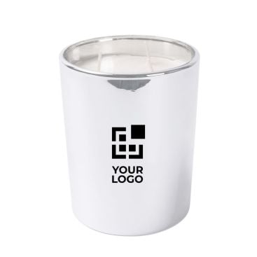 Bougie au parfum floral à 3 mèches dans un verre brillant