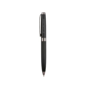 Stylo élégant en acier inoxydable avec détails chromés encre bleue