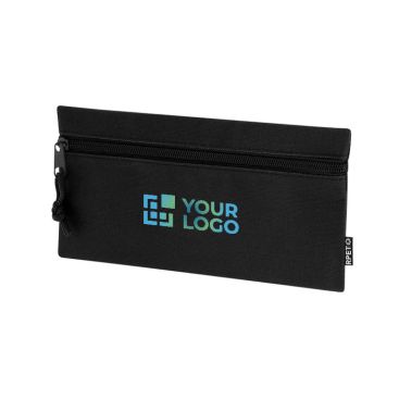 Trousse rectangulaire en RPET avec fermeture éclair assortie