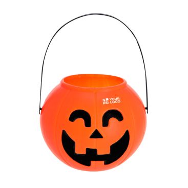 Panier d’Halloween en forme de citrouille avec anse de transport