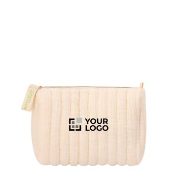 Trousse de toilette chic en coton recyclé couleur crème 120 g/m²