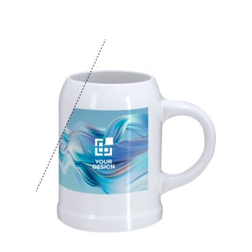 Chope en céramique blanche pour sublimation, idéale pour bière 500 ml