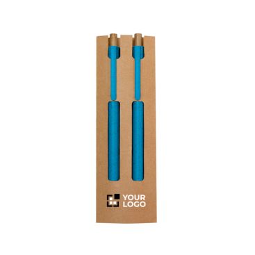 Set de stylo encre bleue et crayon infini en fibre de blé