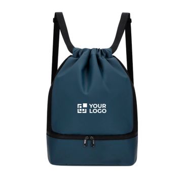 Sac à dos à cordons en PU avec poche inférieure pour chaussures