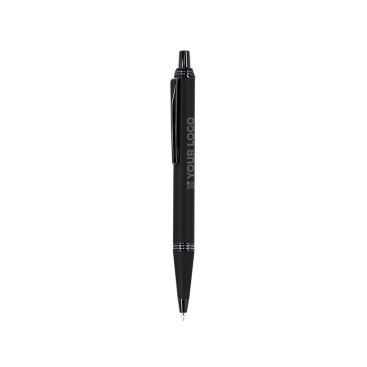 Stylo à bille en aluminium avec finition gomme, encre bleue