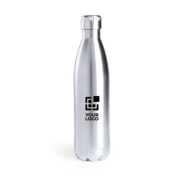 Gourde isotherme en inox recyclé finition brillante argentée 850ml