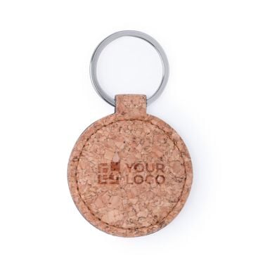 Porte-clés rond en liège économique avec gravure laser Eco Round