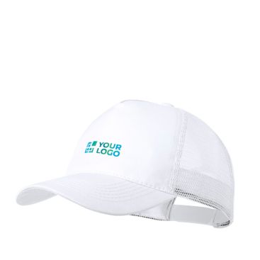 Casquette 5 panneaux avec filet arrière et fermeture plastique