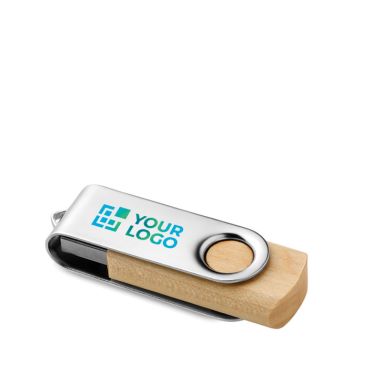 Clé USB en bois clair ou sombre 3.0 avec clip rotatif Woodmate 3.0 