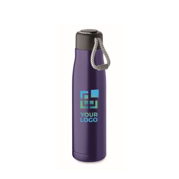 Bouteille anti-fuite en acier inoxydable avec anse en corde 500ml