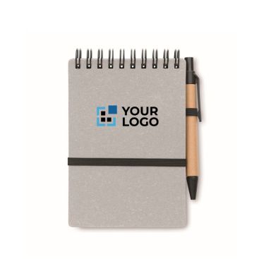 Carnet avec stylo à encre bleue et bande élastique, pages lignées