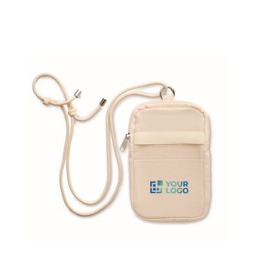 Sac bandoulière pour téléphone en coton recyclé avec cordon ajustable