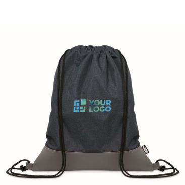 Sac à cordon en polyester RPET avec détail en cuir à la base