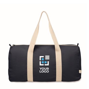 Sac de voyage avec compartiment latéral et détails en coloris naturel