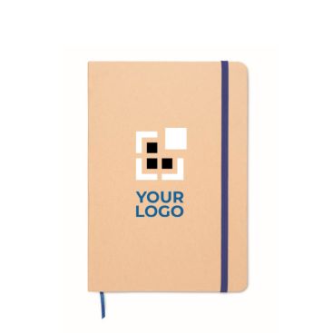 Carnet en carton avec bande et marque-page coloré, pages lignées A5