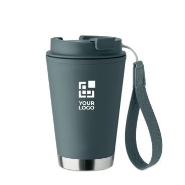 Verre à double paroi à emporter avec sangle RPET 300 ml