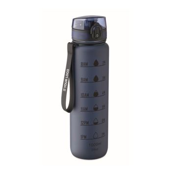 Gourde en plastique avec graduations et bouchon rabattable 1L