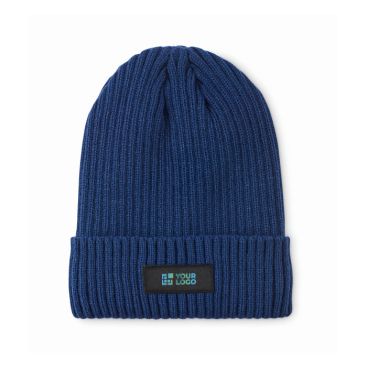 Bonnet unisexe en tricot plusieurs couleurs avec patch personnalisable