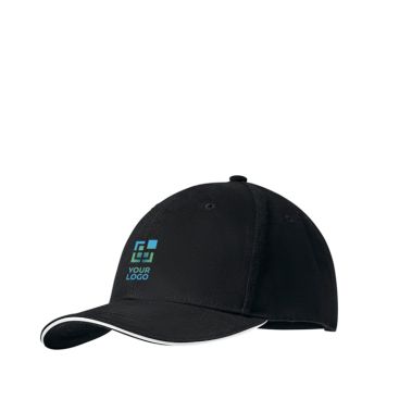 Casquette personnalisée avec logo vue avec zone d'impression
