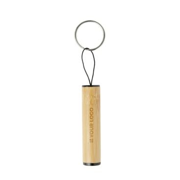 Porte-clés en canne de bambou avec lampe torche et cordon d’allumage