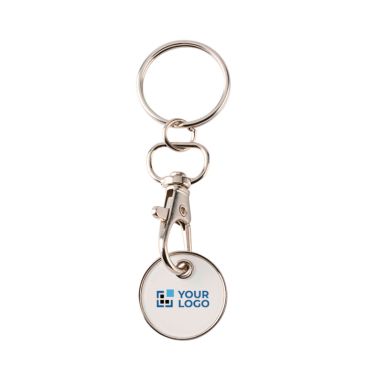Porte-clés en métal avec jeton pour chariot de différentes couleurs