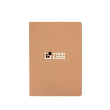Carnet en papier kraft avec reliure visible, feuilles A5 lignées