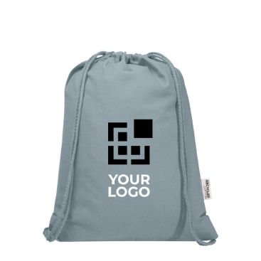 Sac à cordons en coton recyclé et RPET 5 L 140 g/m²