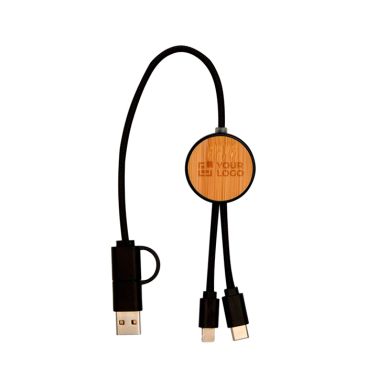 Câble de synchronisation des données et de charge rapide en bambou 27W