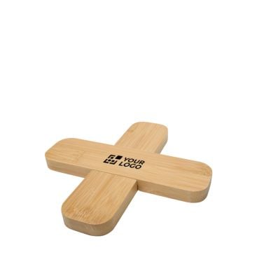 Grand dessous de plat en bambou avec design en forme de croix