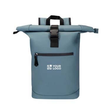 Sac à dos roll-top en cuir synthétique imperméable pour PC 15''