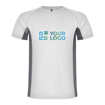 T-shirt de sport bicolore pour enfant en polyester 140 g/m² Roly Bicolor Kinder-Sport-T-Shirt aus Polyester, 140 g/m2 Roly 