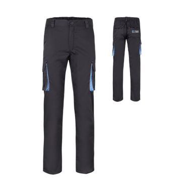 Pantalon de travail élastique multipoches bicolore 240 g/m² 