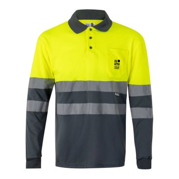 Polo de travail manches longues fluorescent 160 g/m² 