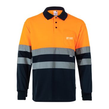 Polo bicolore de travail manches longues grande taille 160 g/m² 